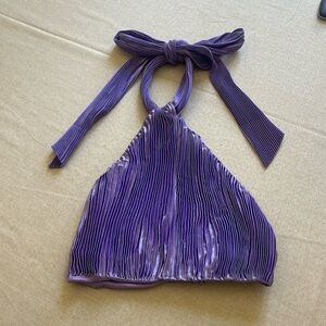Purple halter top from Carli Brunel x Missguided